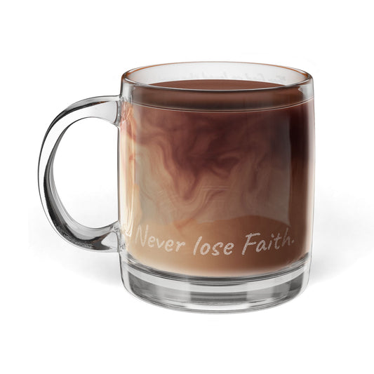 12.25oz Engraved Glass Coffee Mug - “For God so loved the world..." John 3:16 (KJV)