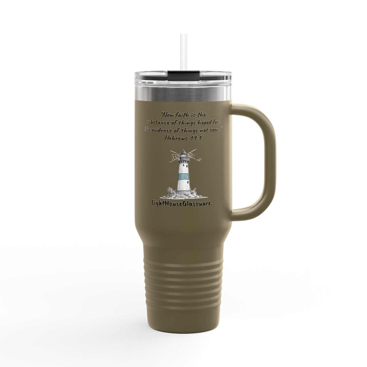 40oz Insulated Travel Mug "The evidence of things not seen." Hebrews 11:1 (KJV)