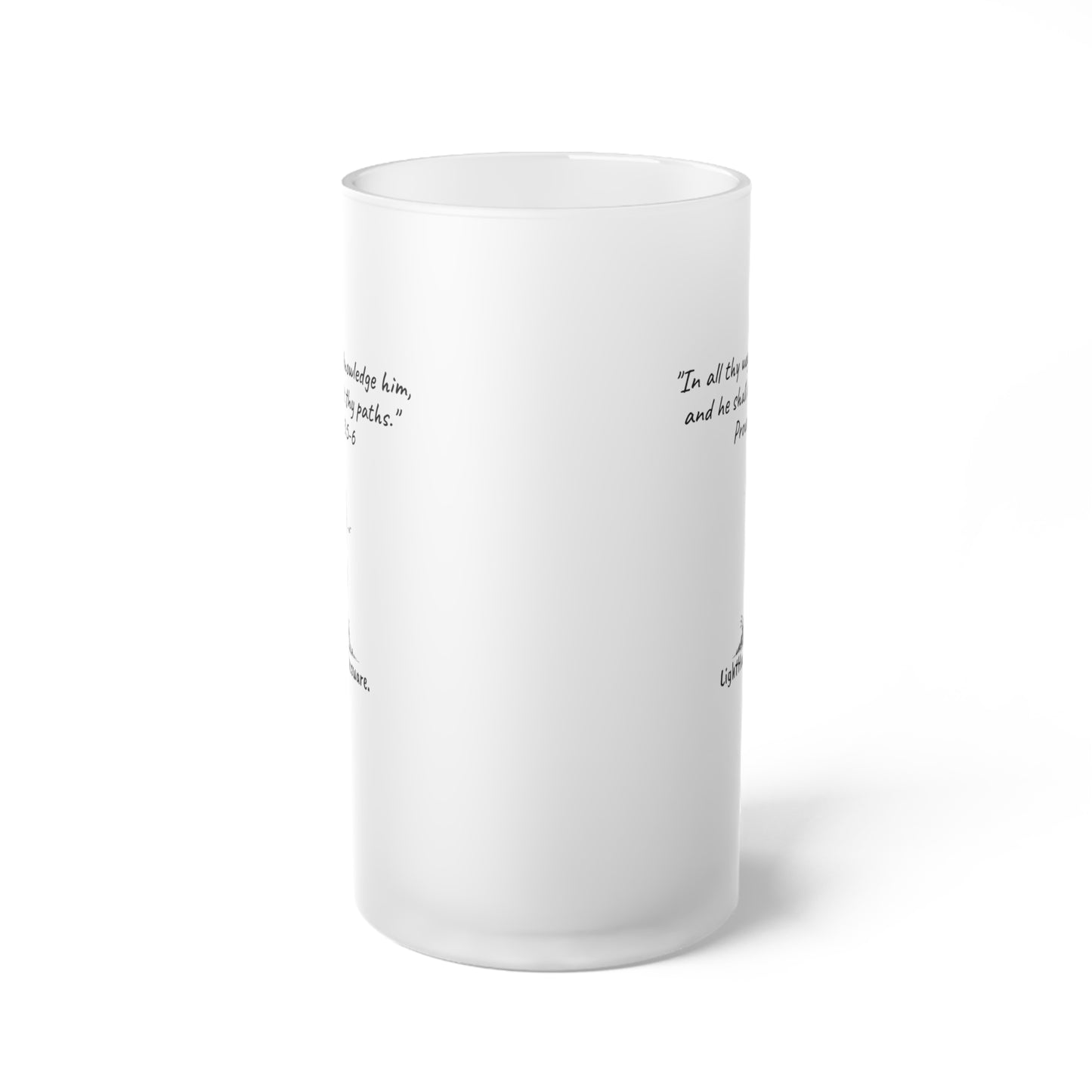 Frosted Glass Mug - "Trust in the LORD with all your heart" Proverbs 3:5-6 (KJV)