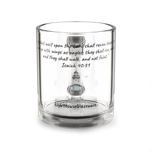 10oz Glass Mug - "But they that wait" (Isaiah 40:31) (KJV)