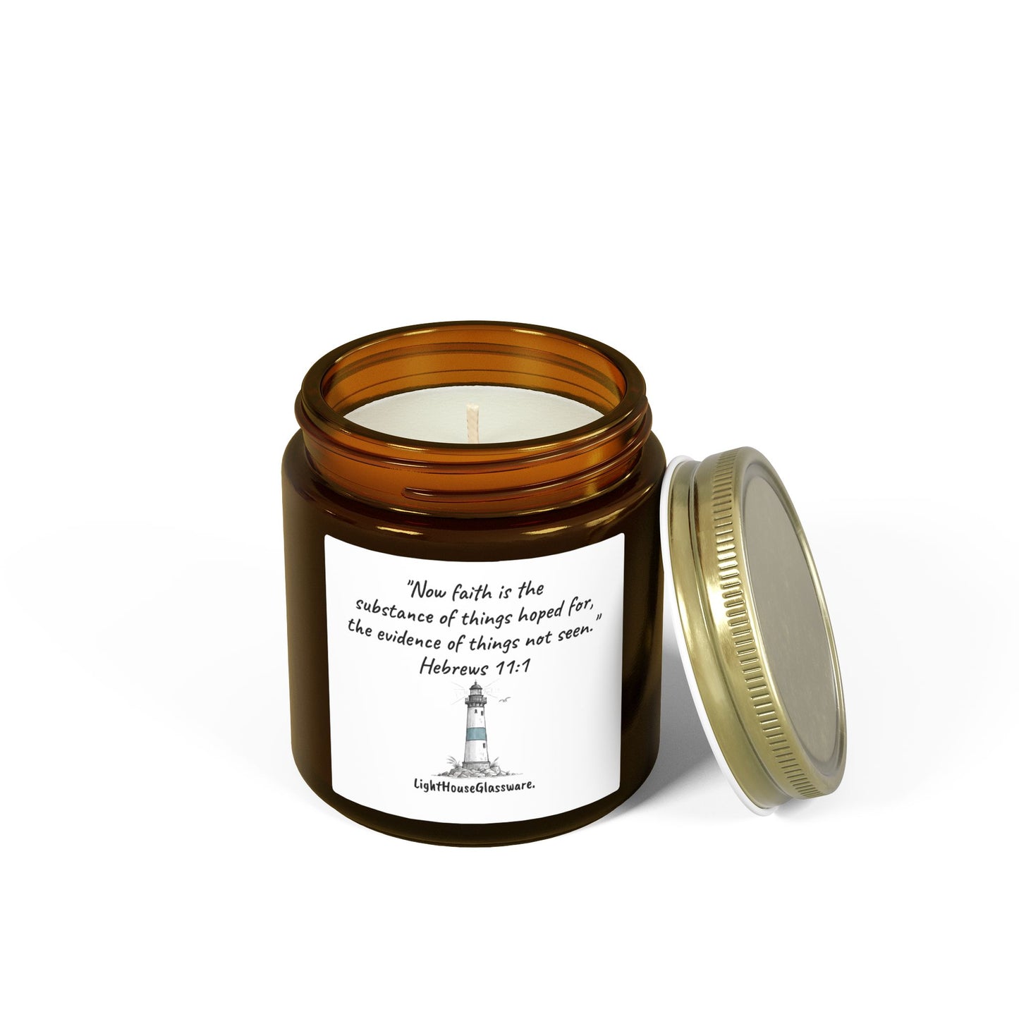 Hebrews 11:1 (KJV) Bible Verse Scented Candle — Coconut Apricot (4oz & 9oz)