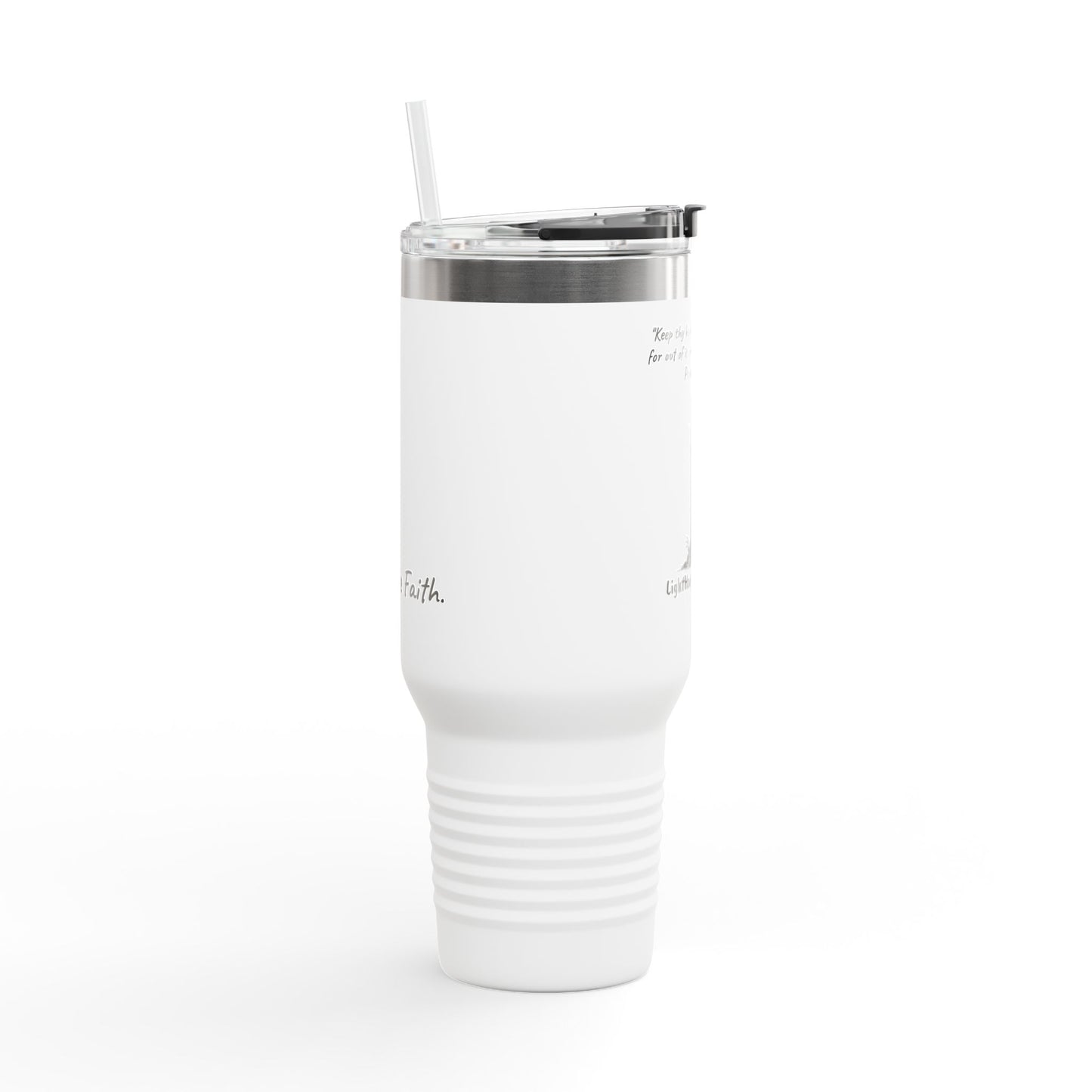 40oz Insulated Travel Mug - "Keep thy heart with all diligence," Proverbs 4:23 (KJV)