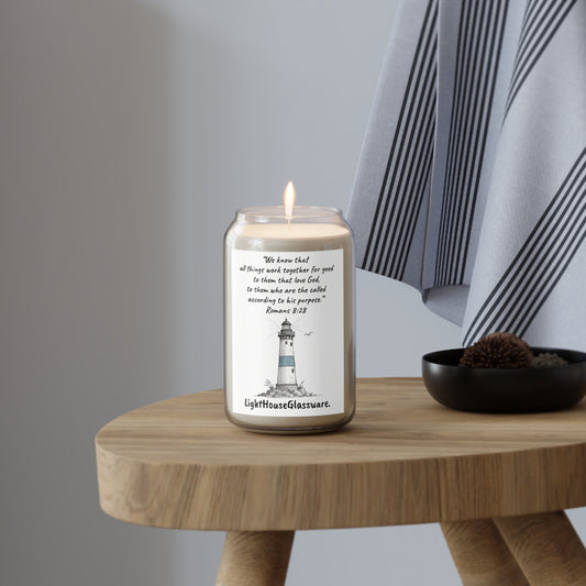 13.75 oz Soy Candle - "We know that all things work together for good" -Romans 8:28 (KJV)