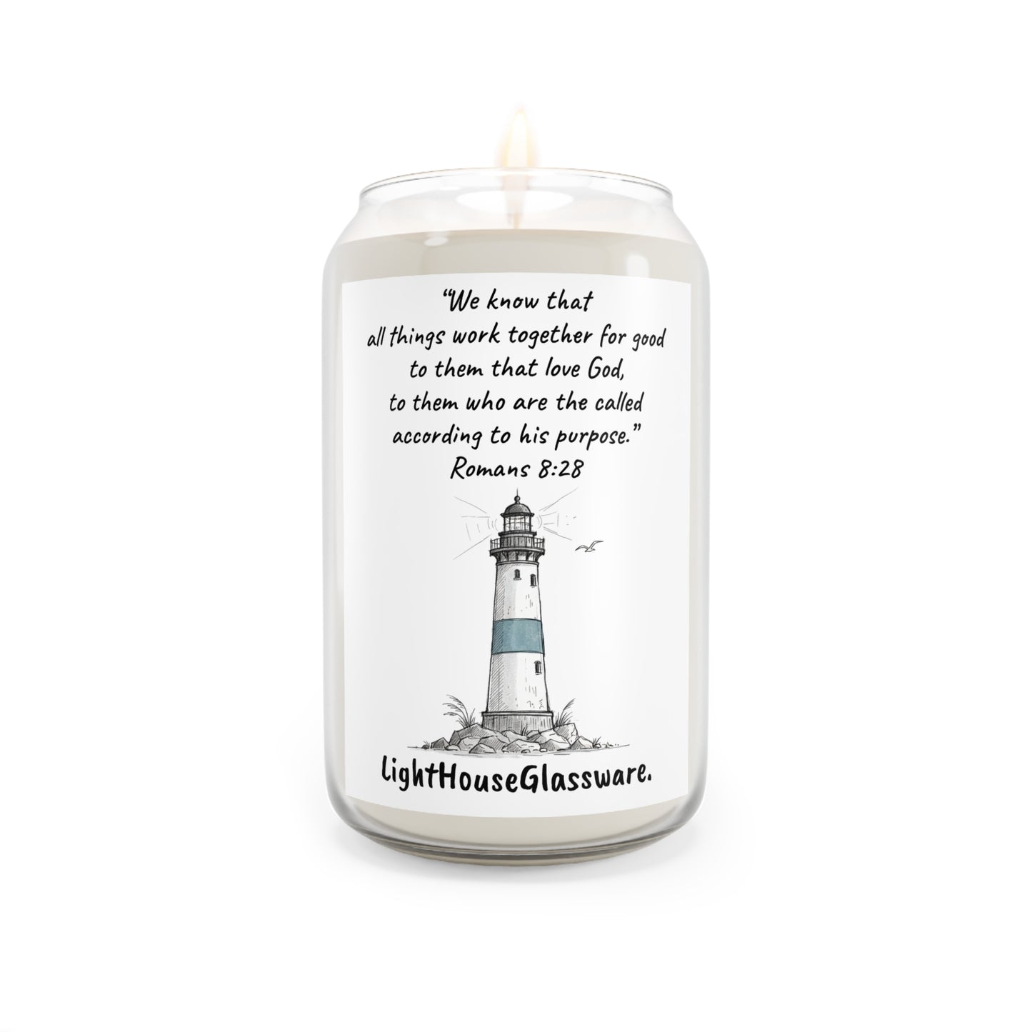 13.75 oz Soy Candle - "We know that all things work together for good" -Romans 8:28 (KJV)