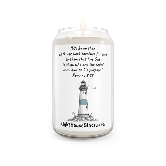 13.75 oz Soy Candle - "We know that all things work together for good" -Romans 8:28 (KJV)