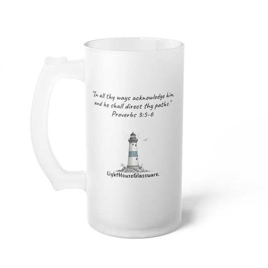 Frosted Glass Mug - "Trust in the LORD with all your heart" Proverbs 3:5-6 (KJV)
