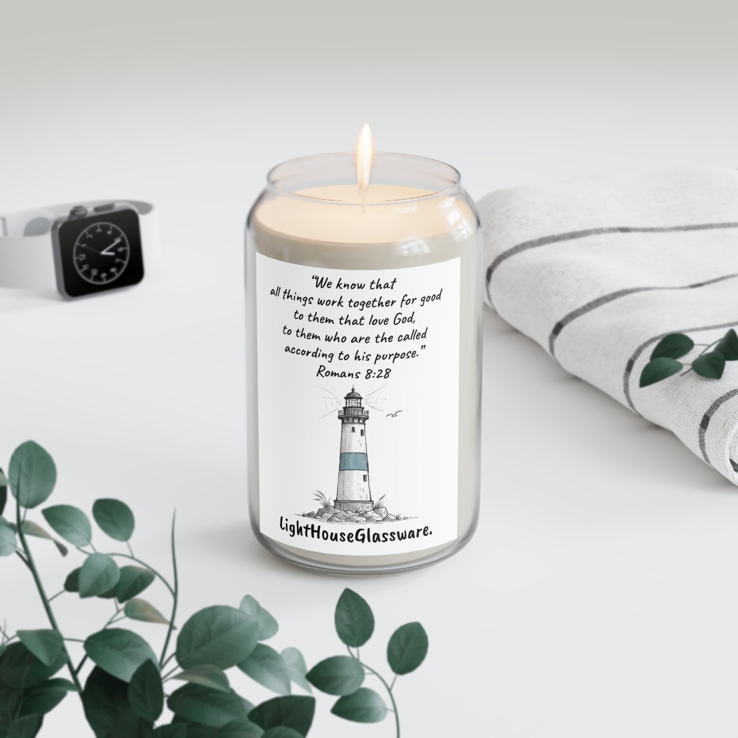 13.75 oz Soy Candle - "We know that all things work together for good" -Romans 8:28 (KJV)