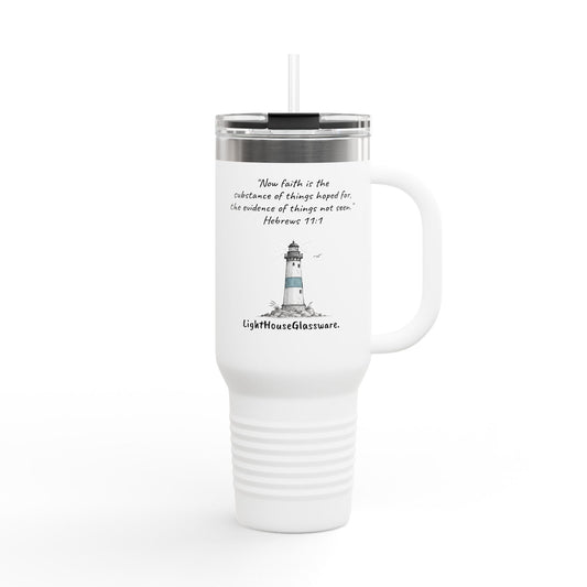 40oz Insulated Travel Mug "The evidence of things not seen." Hebrews 11:1 (KJV)