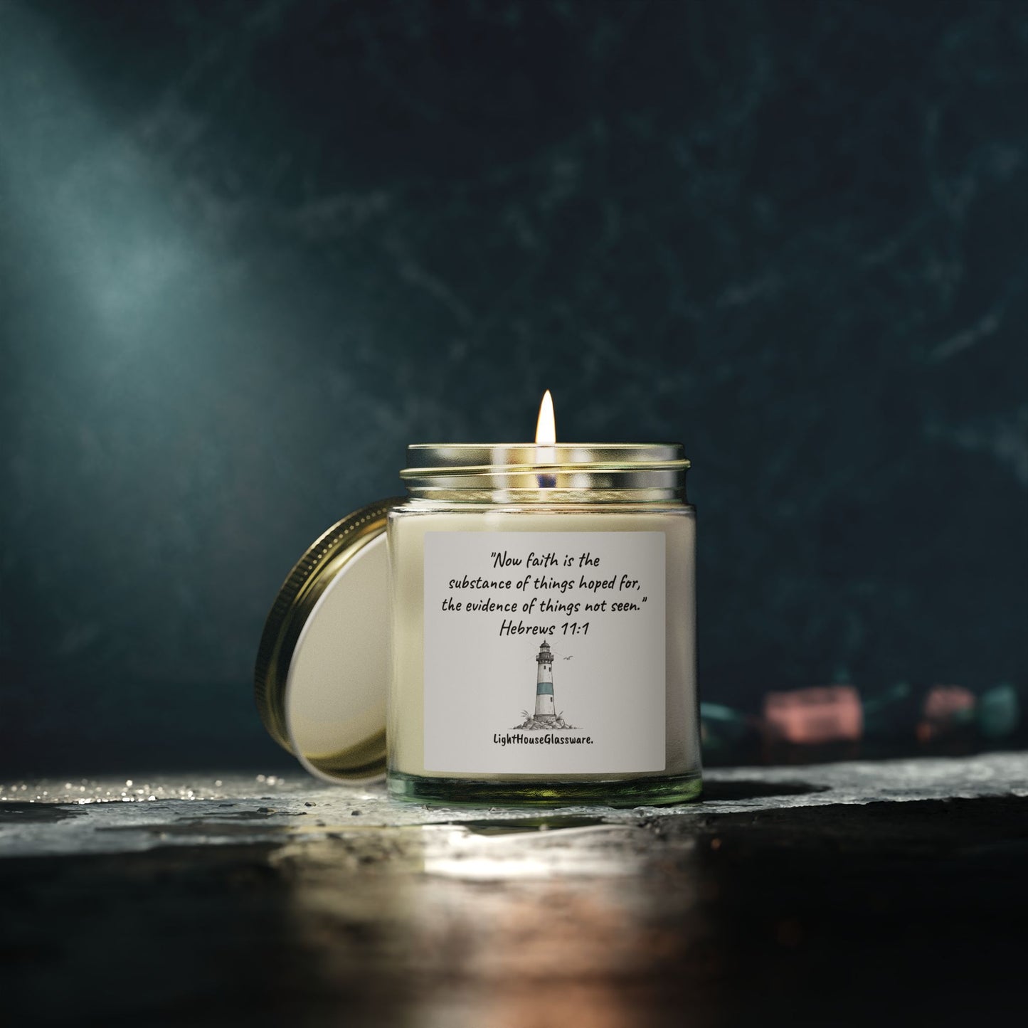 Hebrews 11:1 (KJV) Bible Verse Scented Candle — Coconut Apricot (4oz & 9oz)