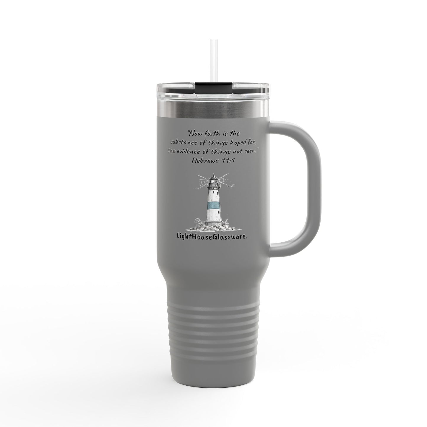 40oz Insulated Travel Mug "The evidence of things not seen." Hebrews 11:1 (KJV)