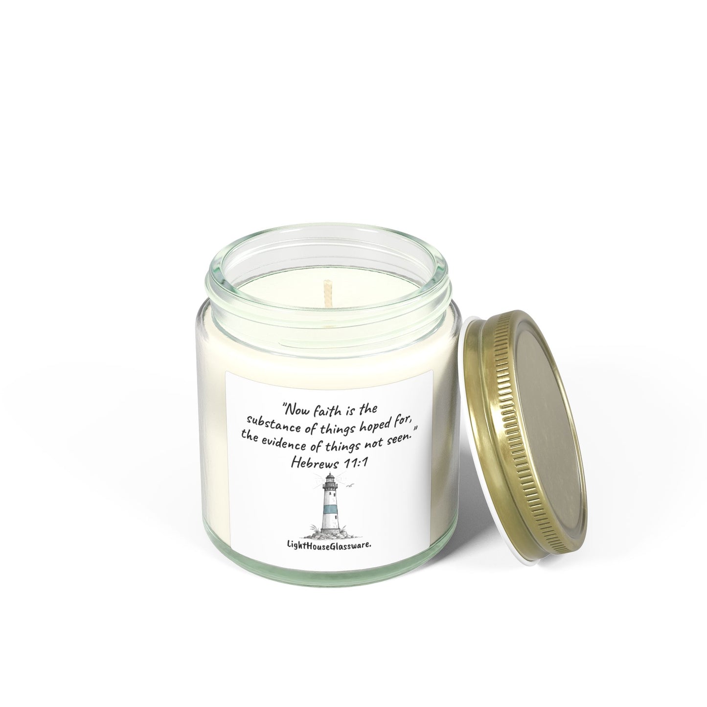 Hebrews 11:1 (KJV) Bible Verse Scented Candle — Coconut Apricot (4oz & 9oz)