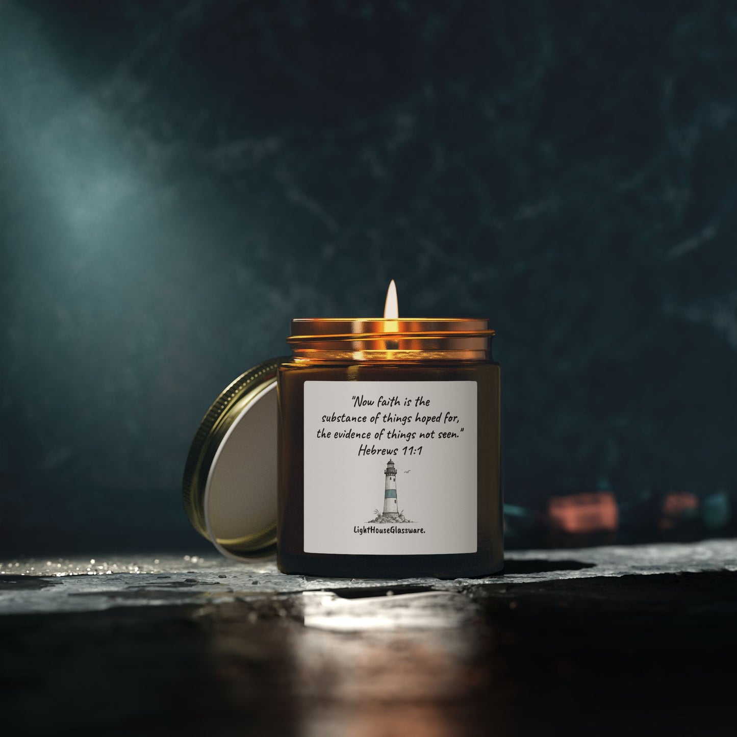 Hebrews 11:1 (KJV) Bible Verse Scented Candle — Coconut Apricot (4oz & 9oz)