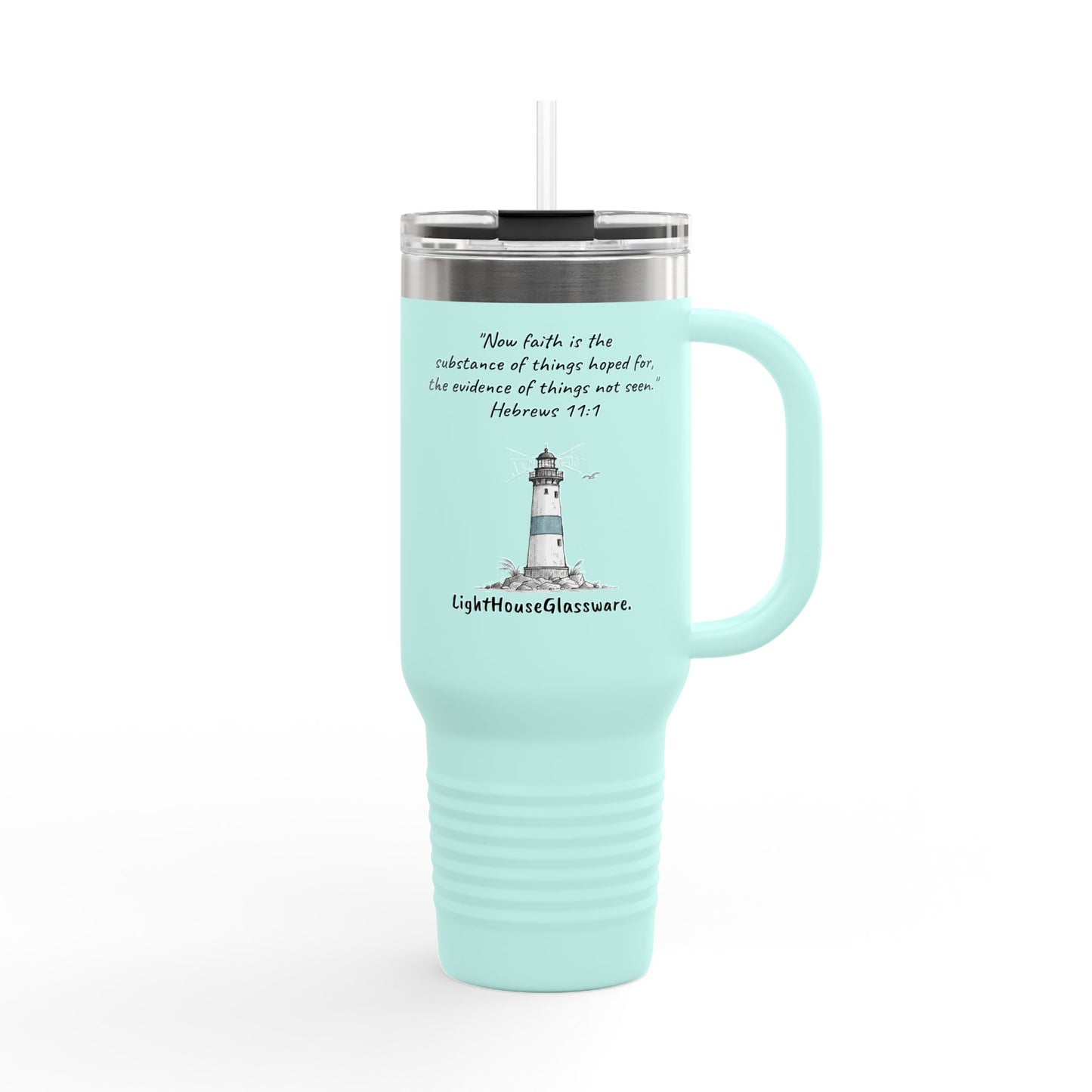 40oz Insulated Travel Mug "The evidence of things not seen." Hebrews 11:1 (KJV)